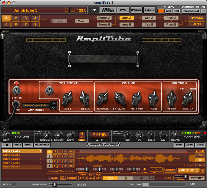 Best Guitar Software: Amplitube 3